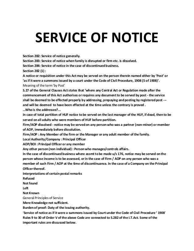 Service of notice.bose