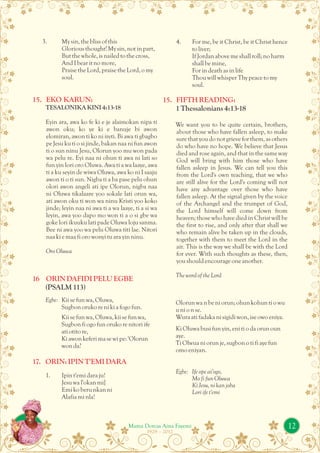 Service of songs programme