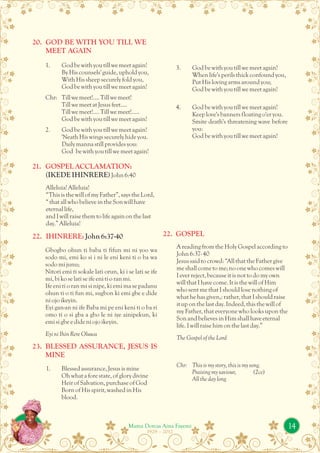 Service of songs programme