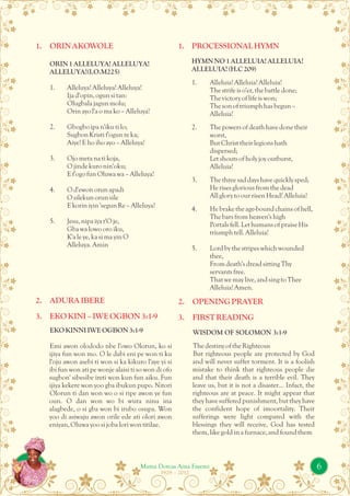 Service of songs programme