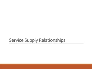 Service Supply Relationships
 