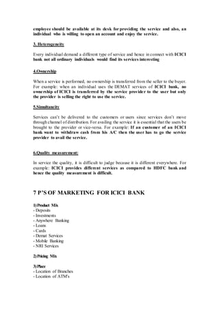 SERVICE MARKETING CHARACTERSTICS IN BANKING SECTOR | DOCX