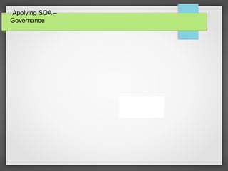 Applying SOA –
Governance
 