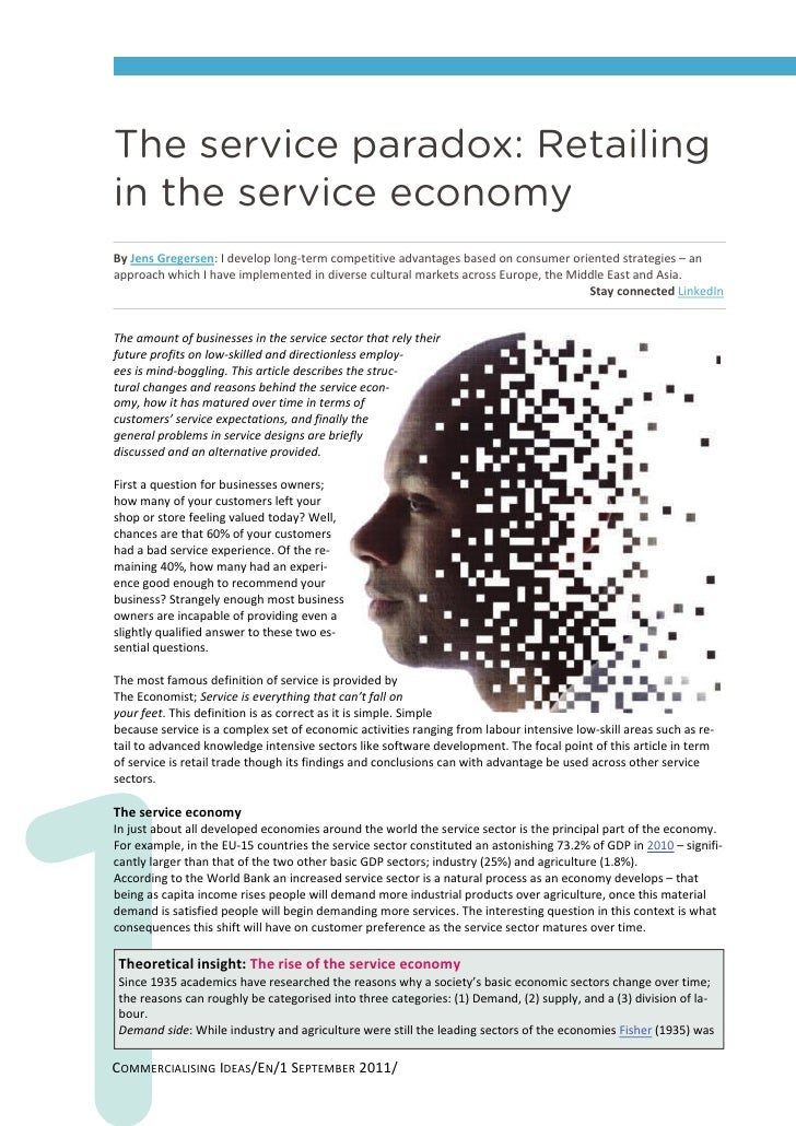 The service paradox Retailing in the service economy by Jens Gregersen