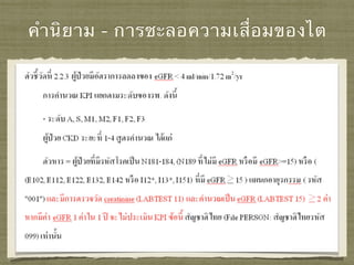 คำนิยาม - การชะลอความเสื่อมของไต
 