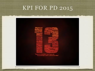 KPI FOR PD 2015
 