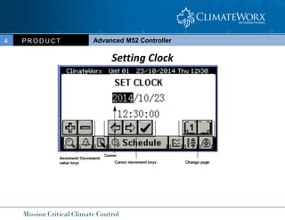 Mission Critical Climate Control
Advanced M52 Controller
P R O D U C T
4
Setting Clock
 