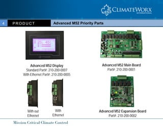 Mission Critical Climate Control
Advanced M52 Priority Parts
P R O D U C T
4
Advanced M52 Display
Standard Part#: 210-200-...