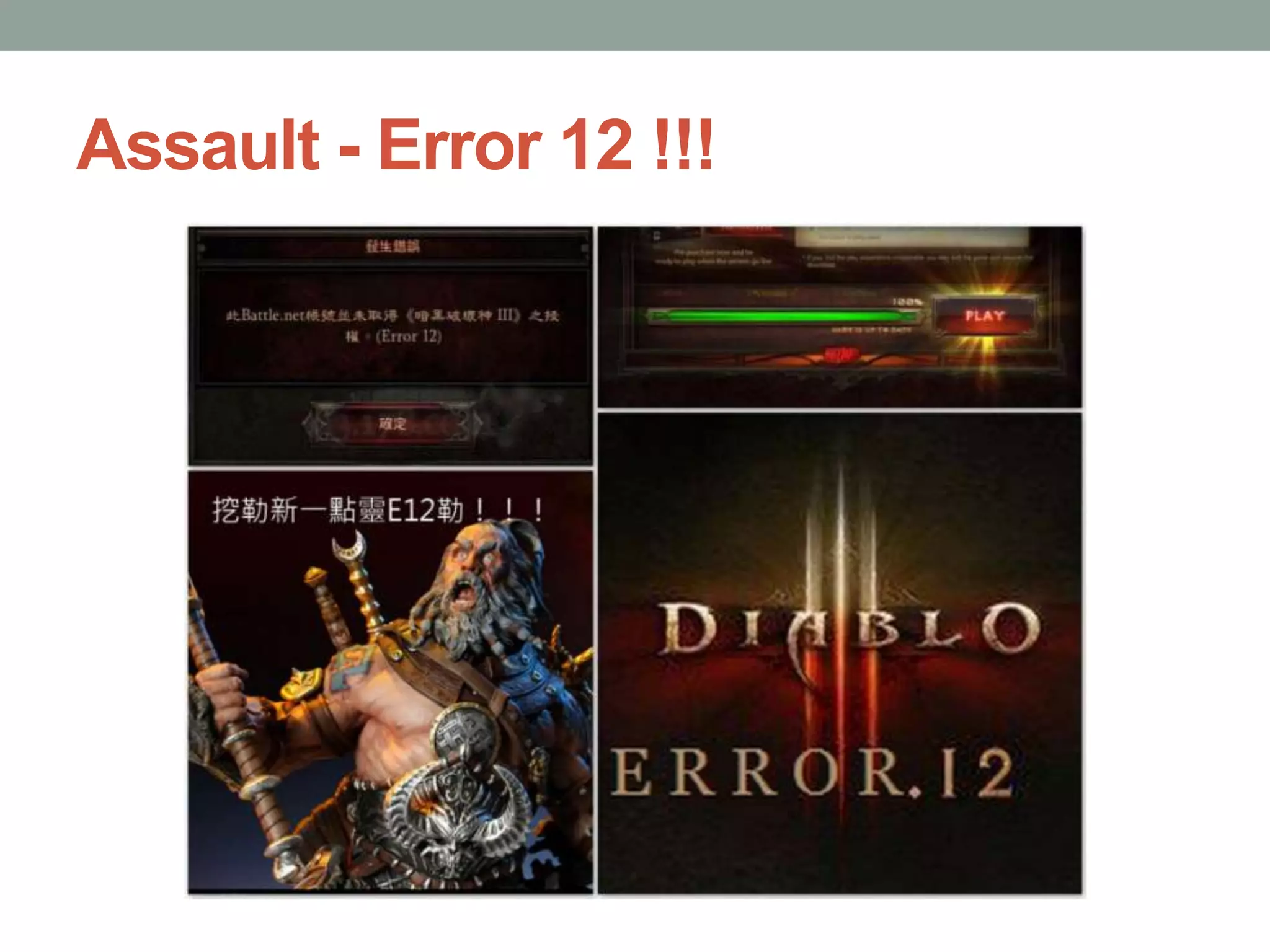 Assault - Error 12 !!!




             Confidential | Copyright 2012 Trend   5
12/24/2012                 Micro Inc.
 