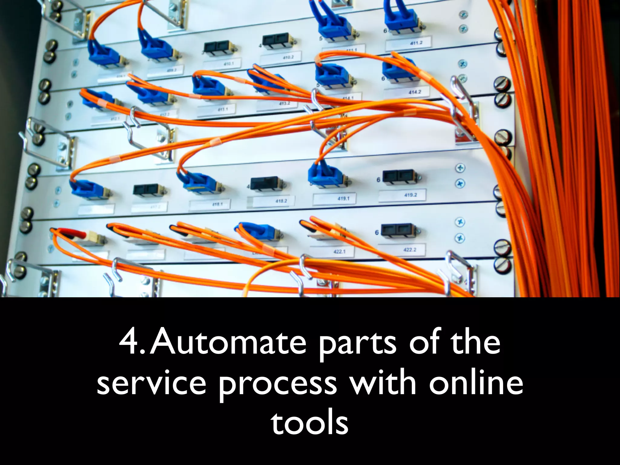 4. Automate parts of the
service process with online
           tools
 