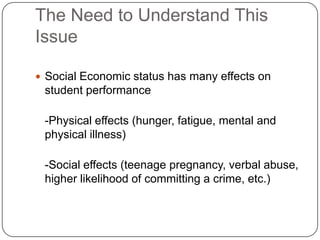 AFFECTS SOCIAL CLASS HAS ON STUDENTS AND THE IMPORTANCE OF QUALITY ...