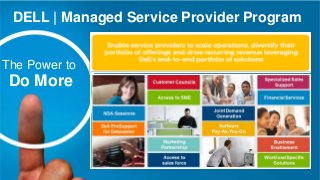 0
Dell - Internal Use - Confidential
The Power to
Do More
DELL | Managed Service Provider Program
 