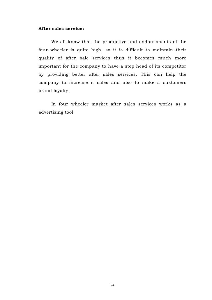 Service Quality And Consumer Satisfaction For Maruti Service Center - 73 74