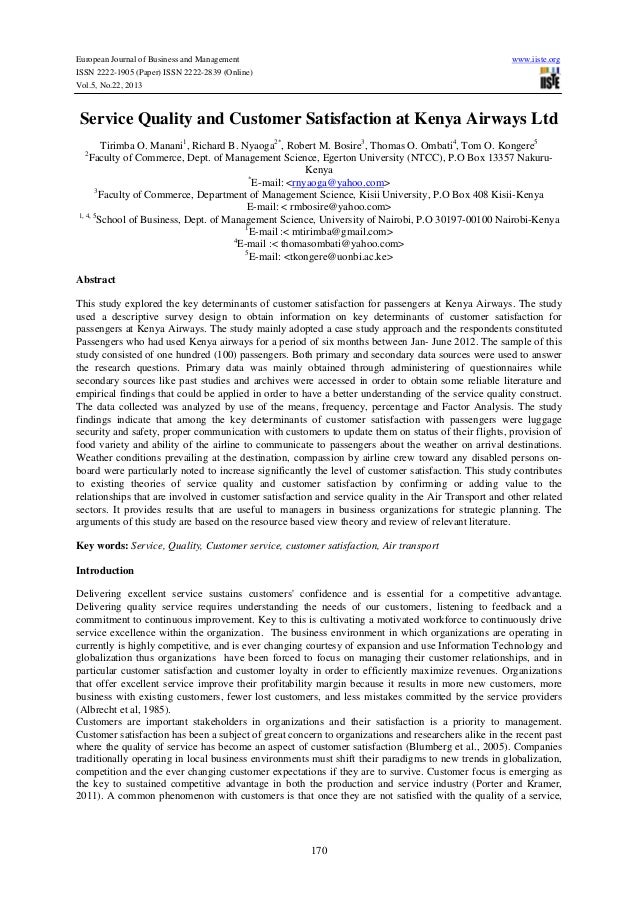 Service quality customer satisfaction essay