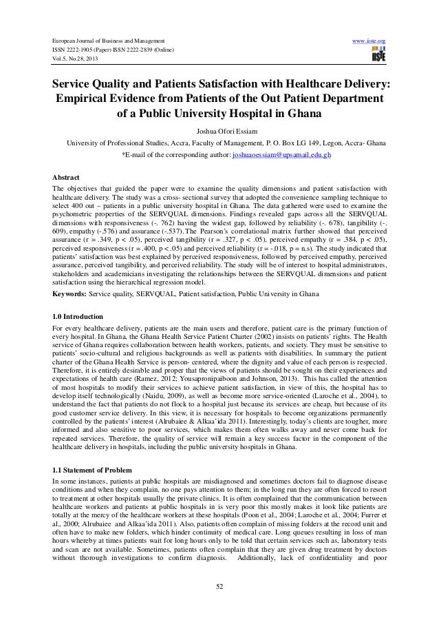 Thesis on quality service delivery
