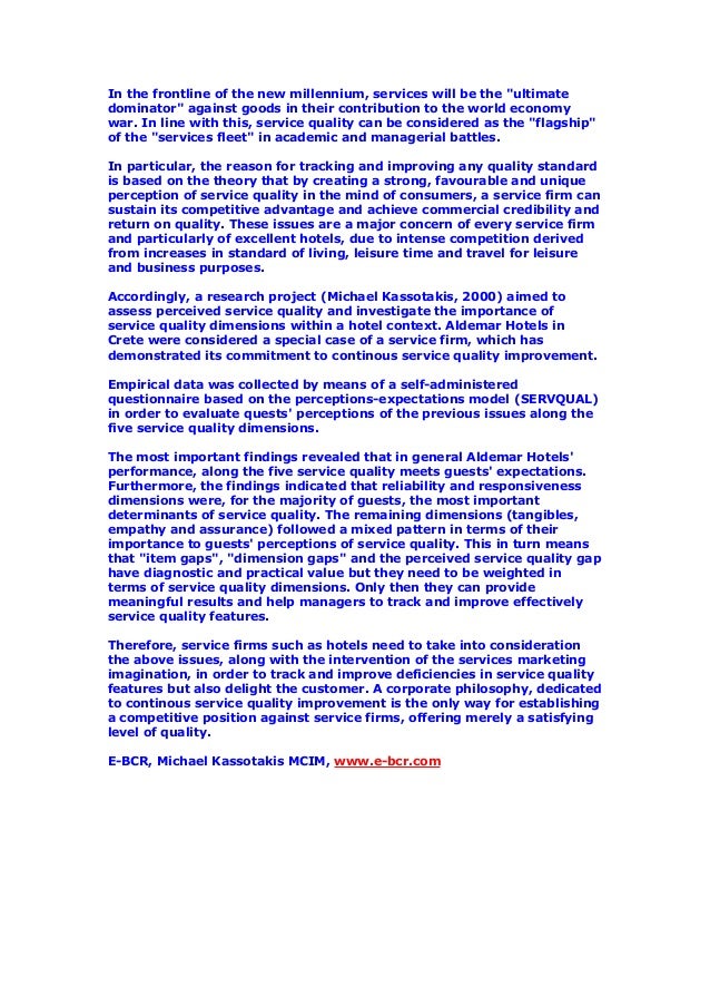 service quality hotels thesis