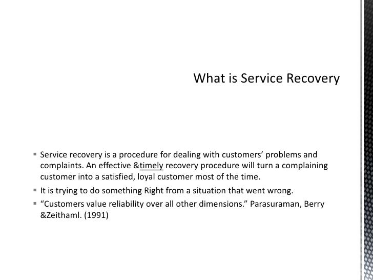 service recovery service recovery