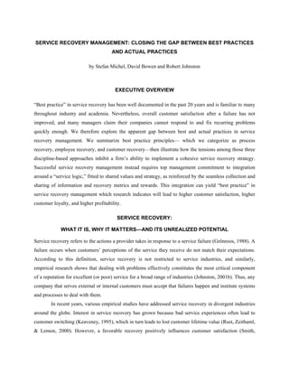 Service recovery module 2 course 2 | PDF