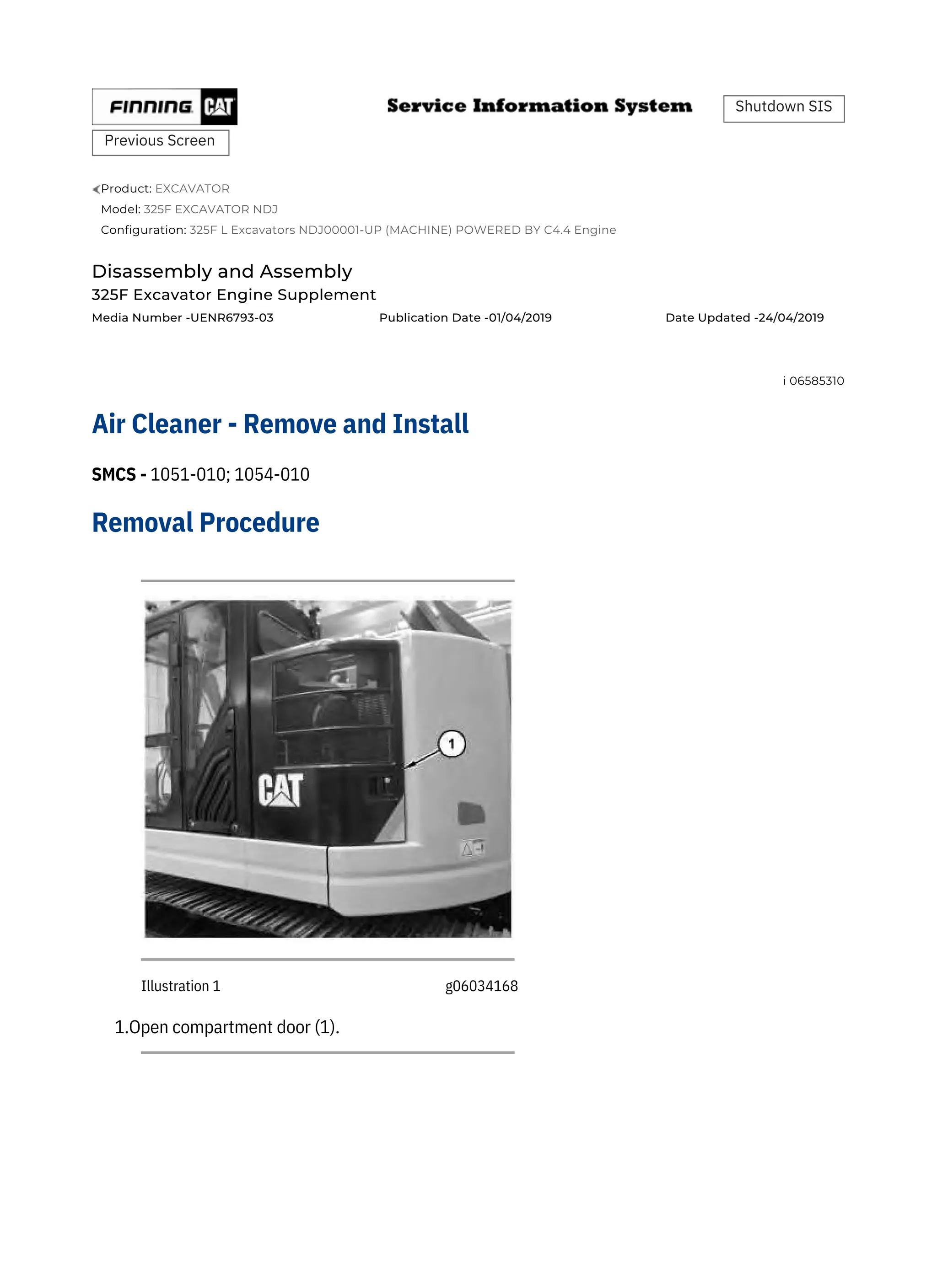 325F CATERPILLAR EXCAVATOR SERVICE REPAIR MANUAL NDJ | PDF