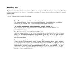 Vb Service Rotation Service Rotation Volley Strategies for effective play | PDF