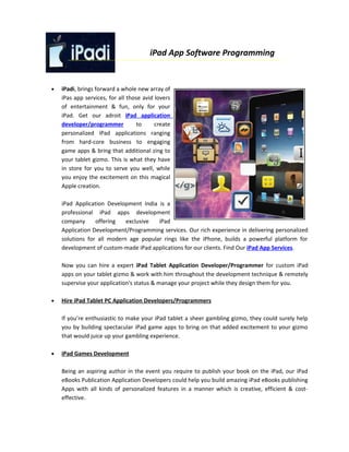 iPad Application Development Company