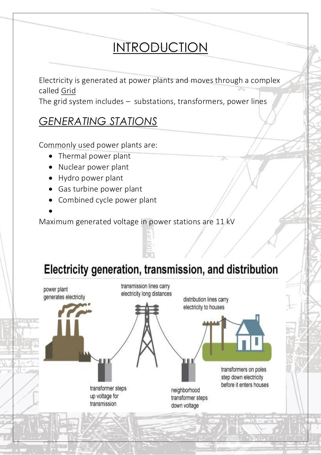 Transmission and distribution system of electricity