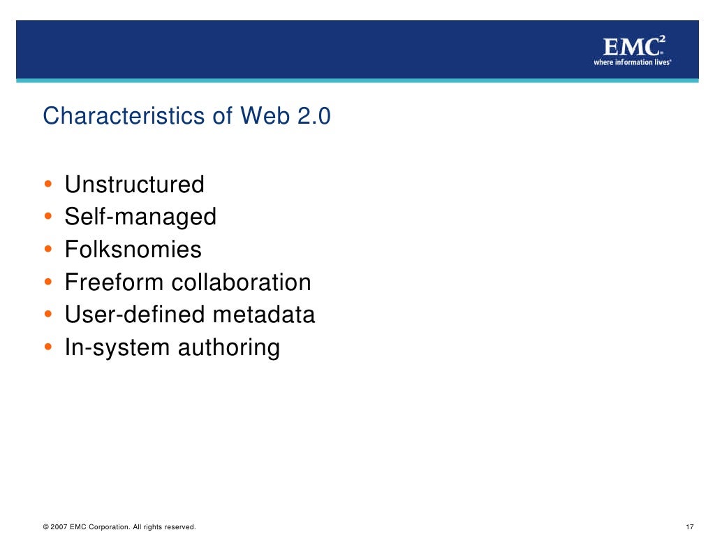 Characteristics of Web 2.0 Ÿ