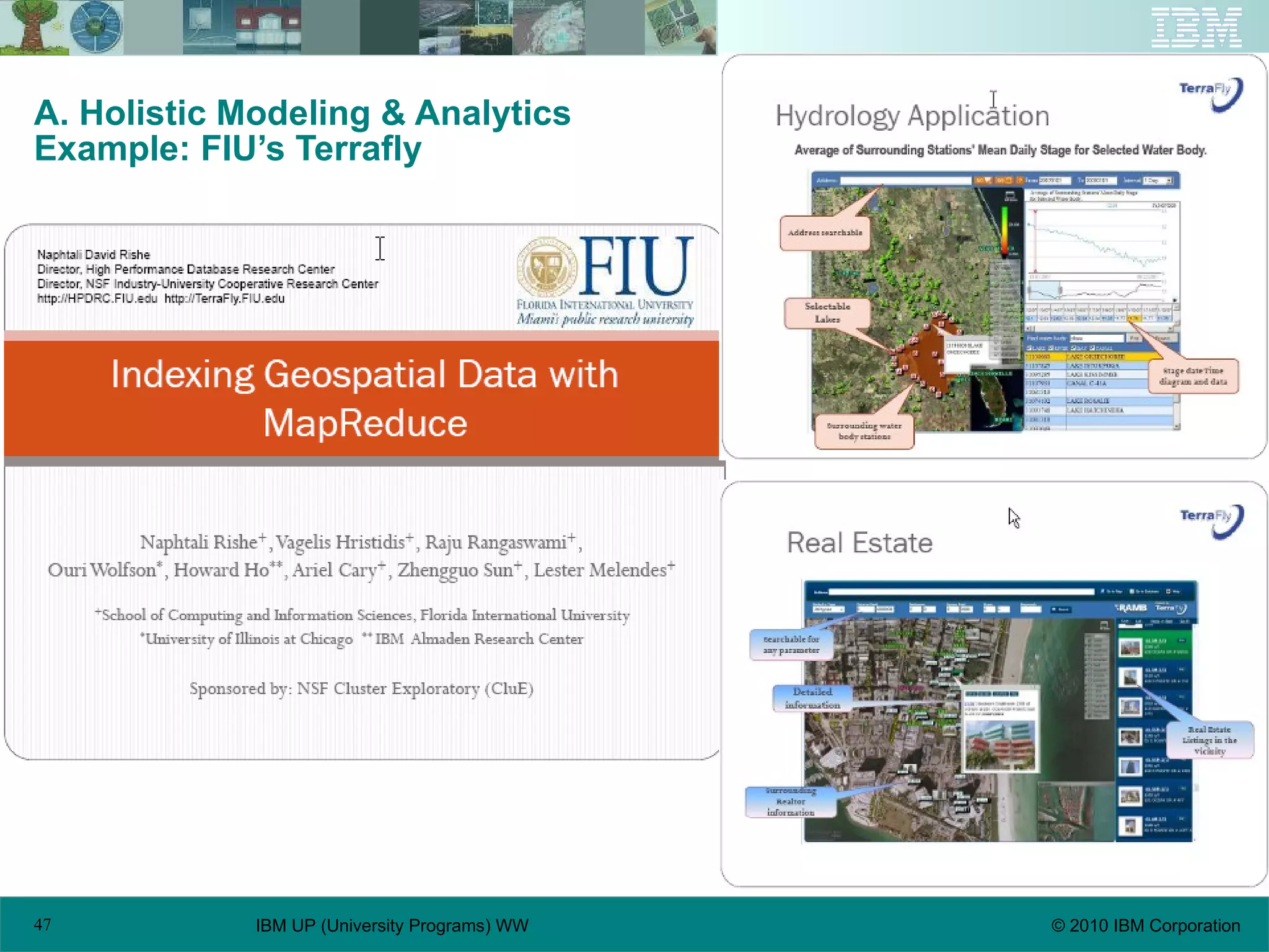 A. Holistic Modeling & Analytics Example: FIU’s Terrafly 