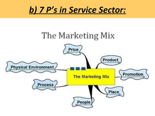 b) 7 P’s in Service Sector:
 