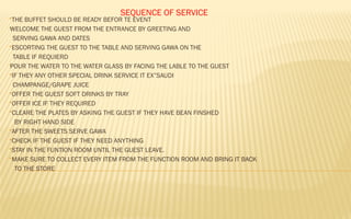 banquet program order of service sop banquets service... SERVICE sequence for banquet event in aramco | PPTX