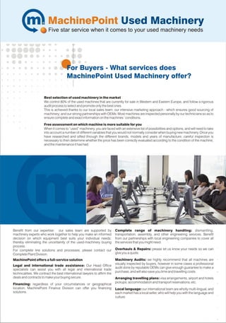 MachinePoint Services For Buyers