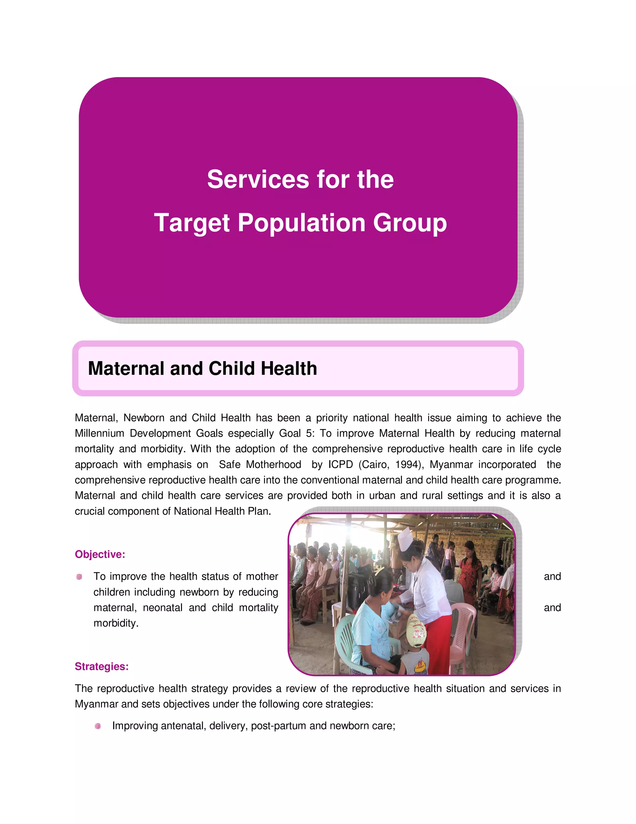 Services for maternal and child health | PDF