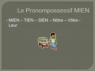  MIEN

Leur

– TIEN – SIEN – Nôtre – Vôtre -

 