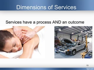 Dimensions of Services

Services have a process AND an outcome




                                         13
 