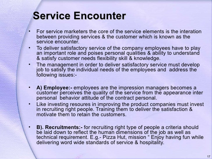 Service encounters thesis
