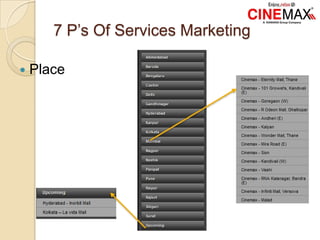 7 P’s Of Services Marketing
 Place
 