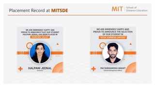 Placement Record at MITSDE
 
