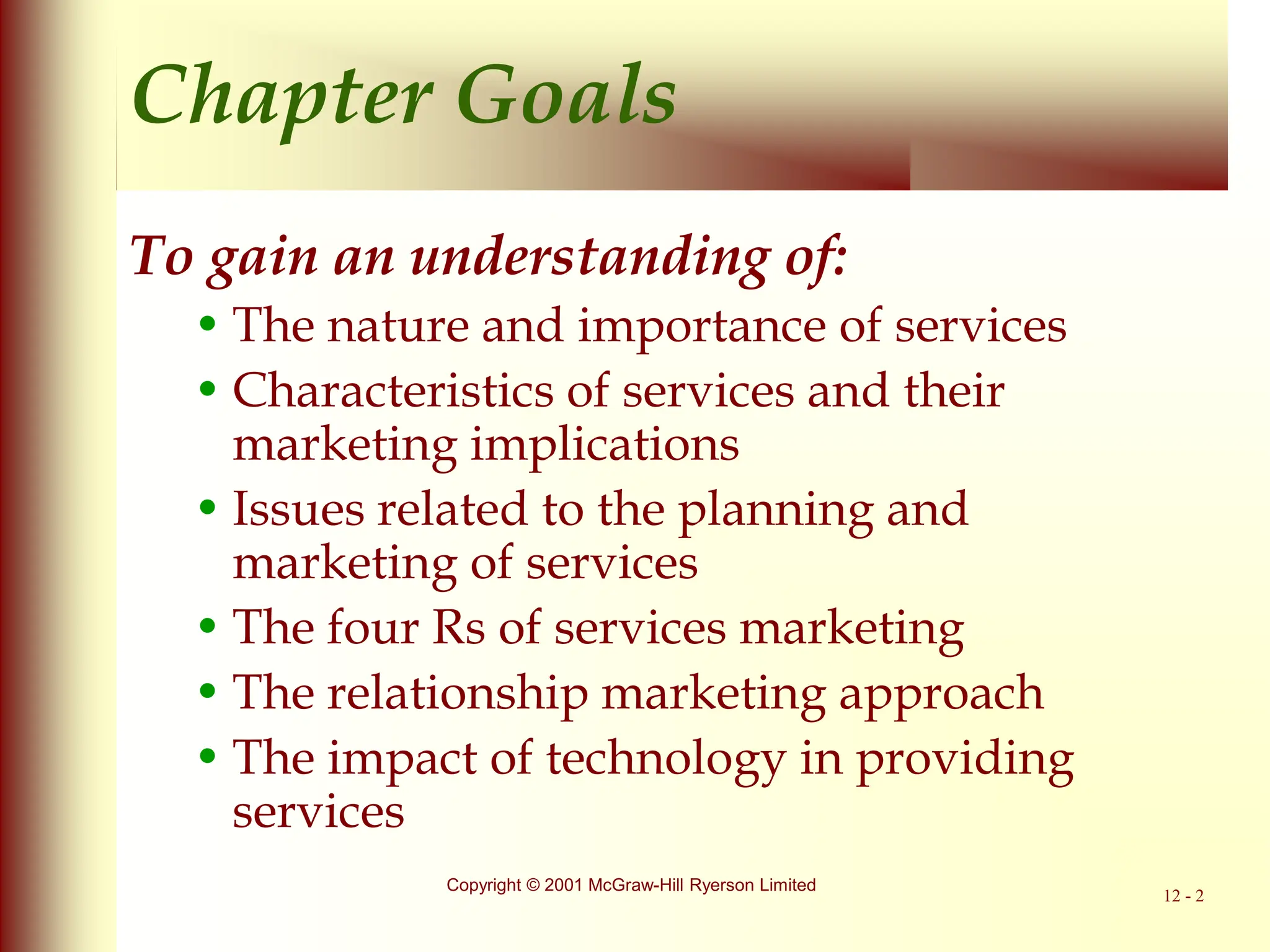 services marketing The nature and importance of services | PPT
