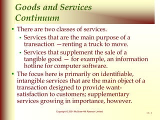 services marketing The nature and importance of services | PPT