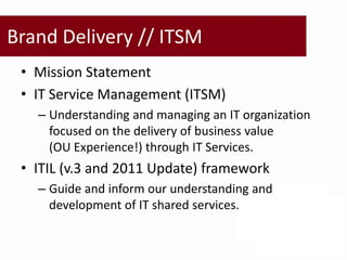 IT Service Strategy & Mngt for OU