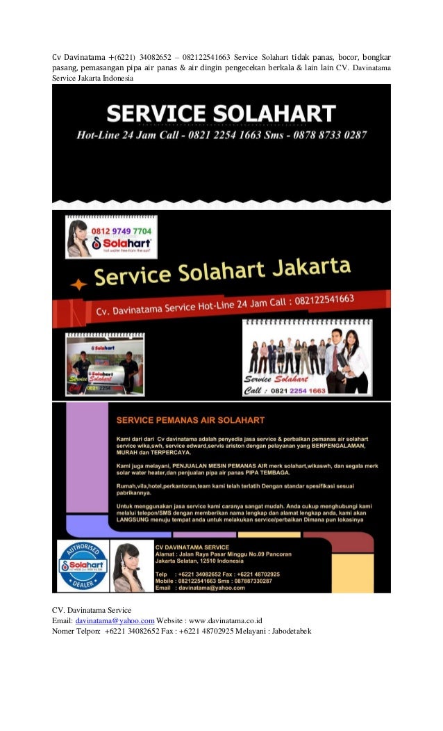  Service  solahart jakarta  timur  082122541663