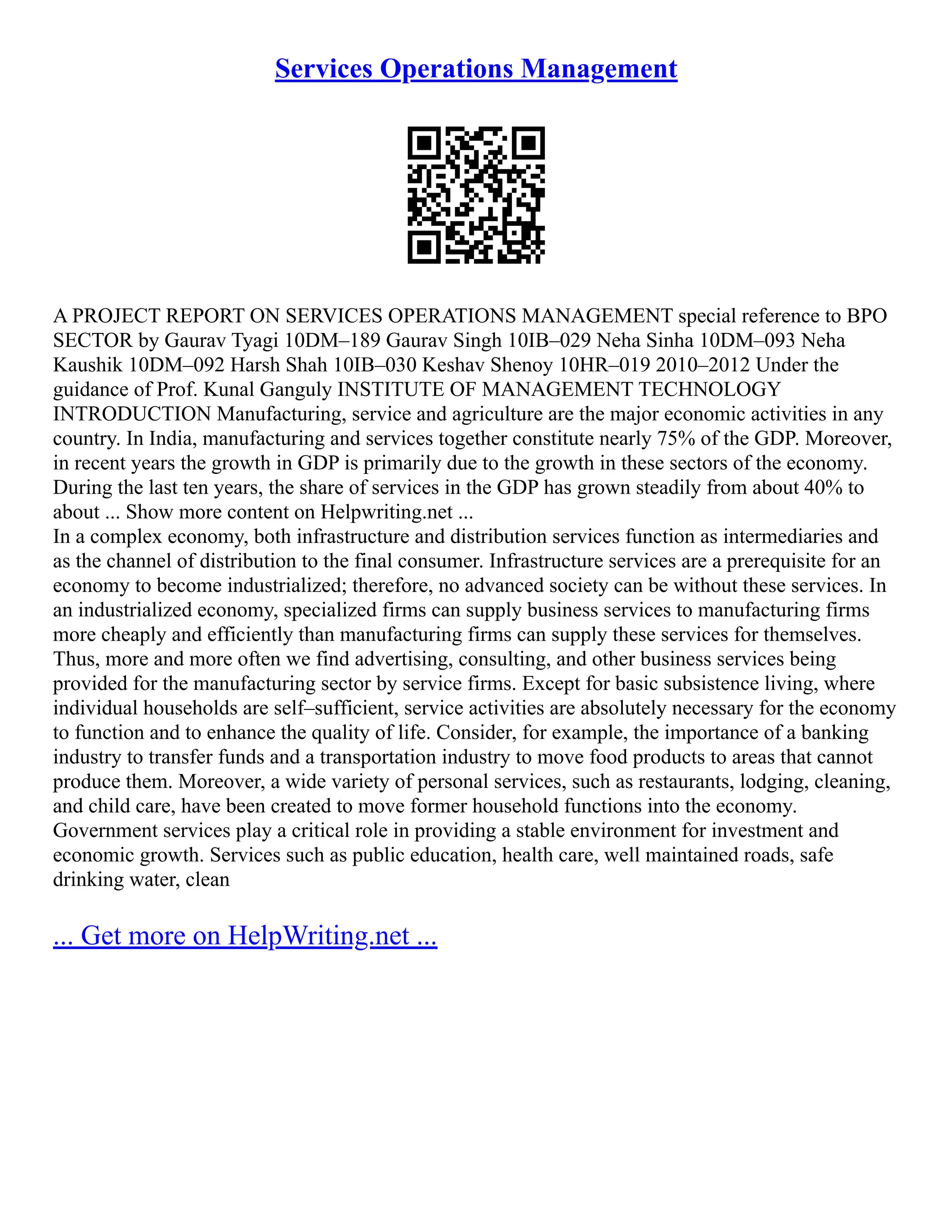 Services Operations Management | PDF