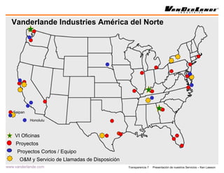 Vanderlande Industries América del Norte Proyectos Saipan VI Oficinas O&M y Servicio de Llamadas de Disposición Proyectos Cortos / Equipo Honolulu 