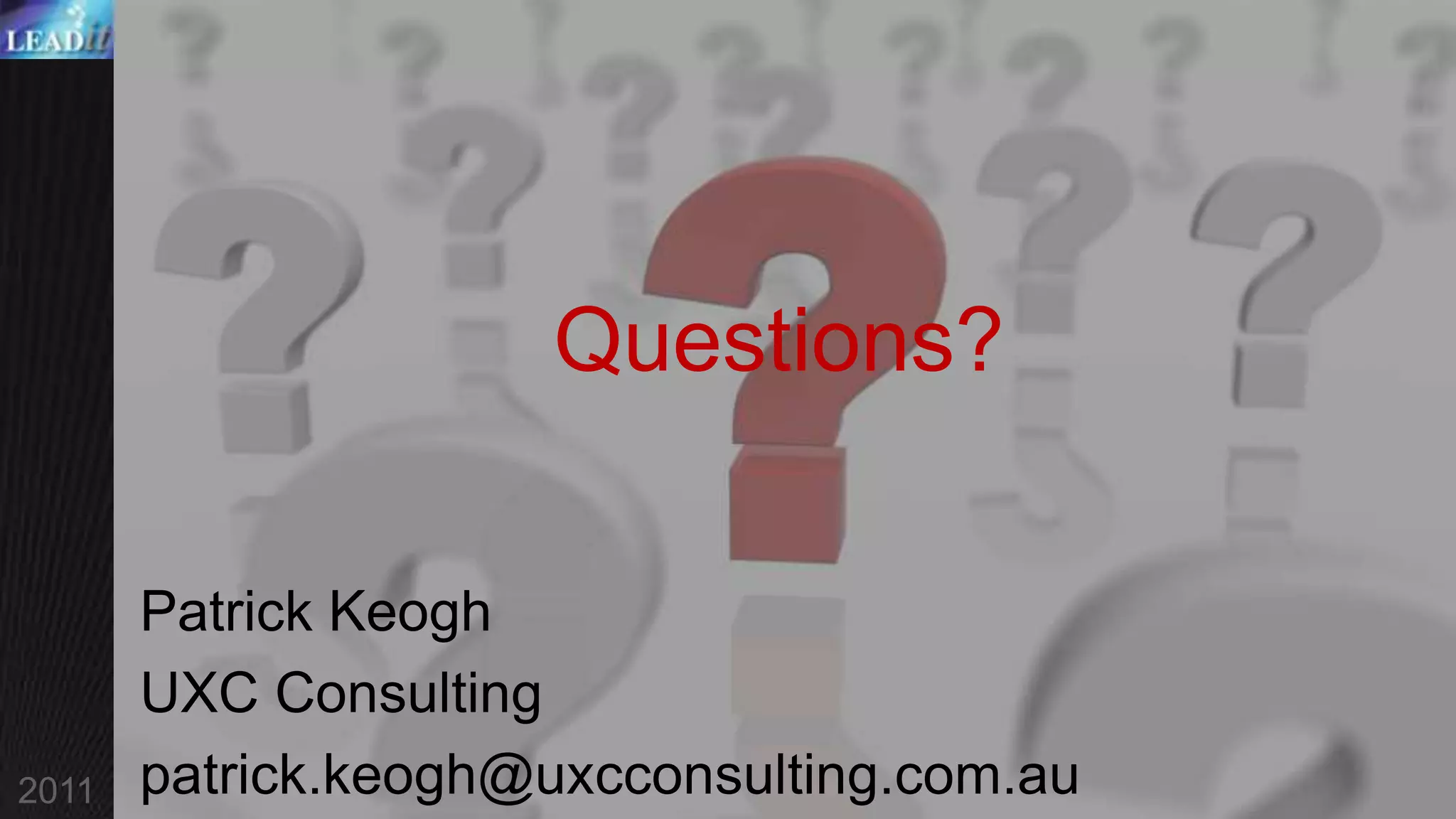 So my allegory comes to an end: what can we learn?Ideas and advice in ITIL Service Strategy are not new, and apply to all service organisations.Business intuitively apply these practices to some extent anyway.Make it real, make it concrete. It is about the customer and business viability.
