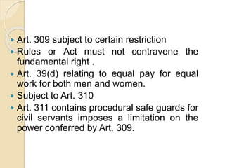 Services under the union and the states Art. 308 to 323 | PPTX