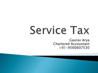 Gaurav Arya
Chartered Accountant
+91-9560607530
 