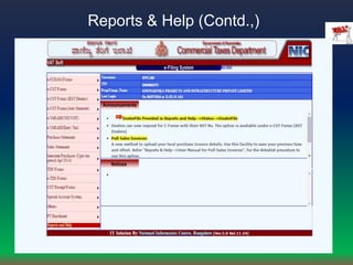 Reports & Help (Contd.,)
 