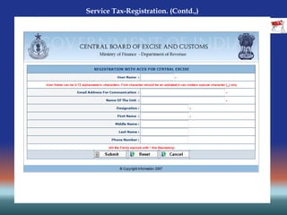 Service Tax-Registration. (Contd.,)
 