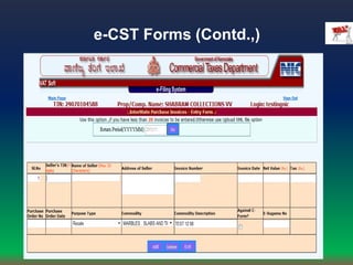 e-CST Forms (Contd.,)
 
