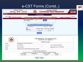 e-CST Forms (Contd.,)
 
